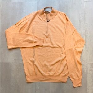 Peter Millar Men's Peach Zip-Up Sweater